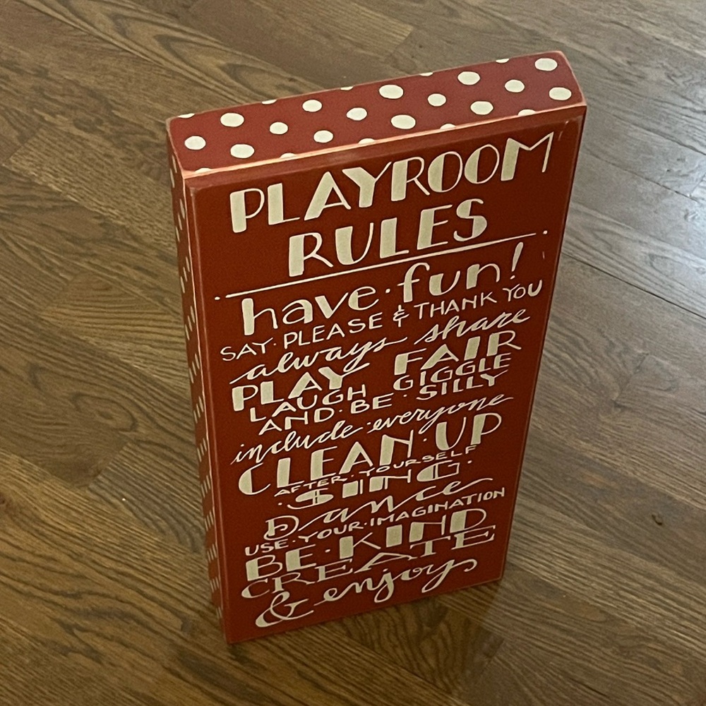 Playroom Rules Wooden Sign - Picture 7 of 7